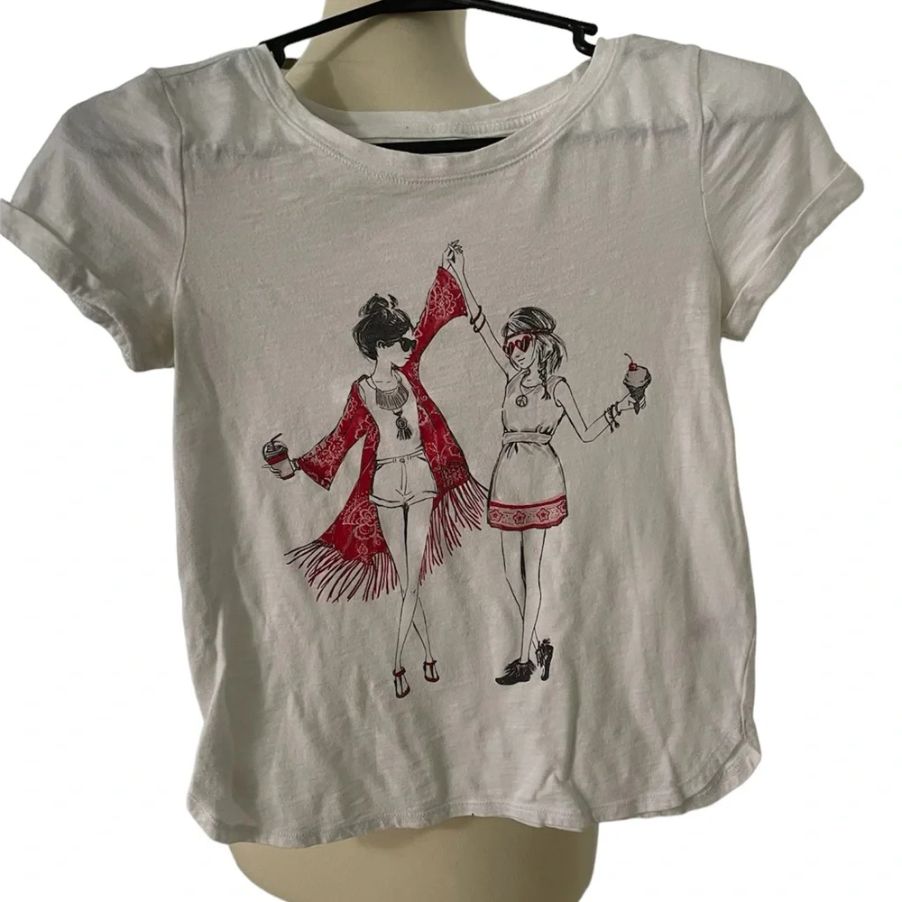 Justice Preppy‎ Girl Bohemian Girl Tshirt Size 12 Girls